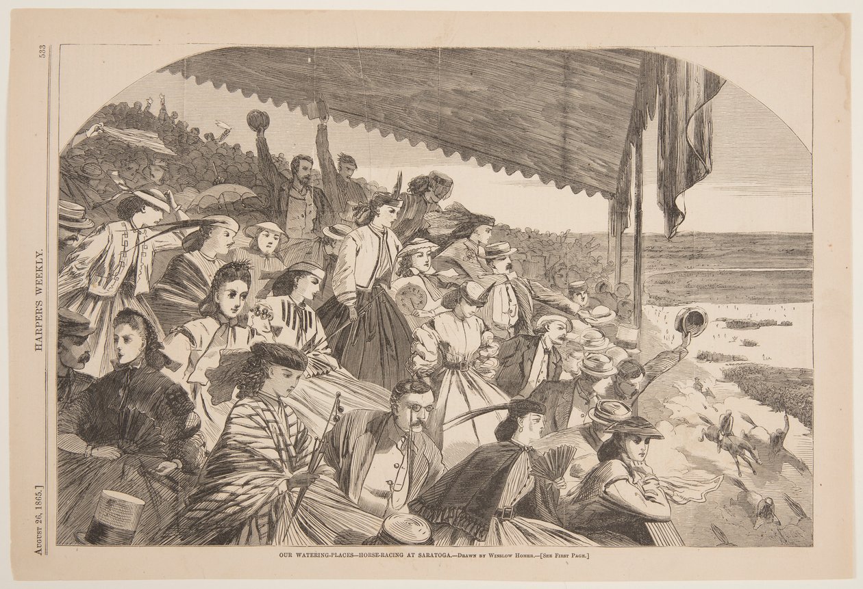 Nos lieux de baignade – Courses de chevaux à Saratoga - after Winslow Homer