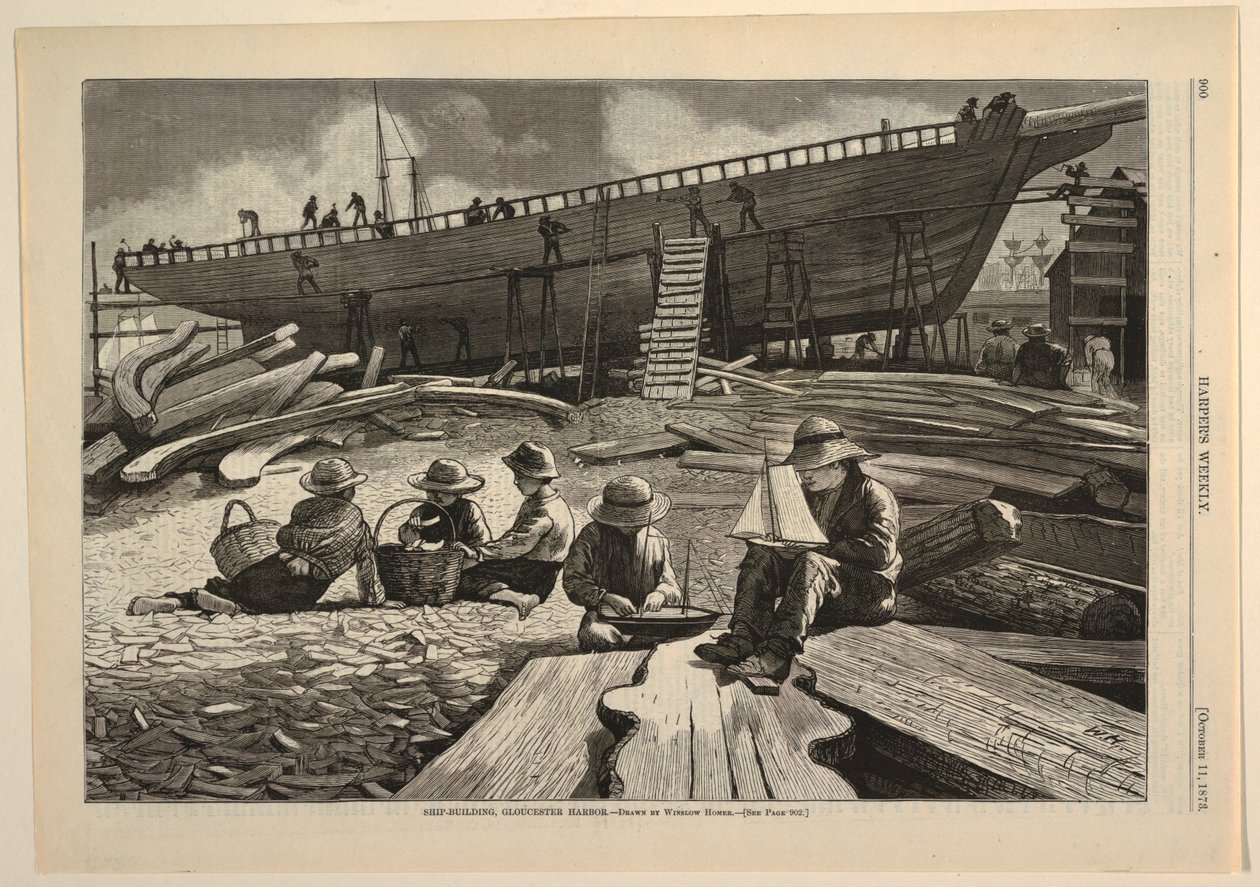 Construction navale, port de Gloucester, de Harper