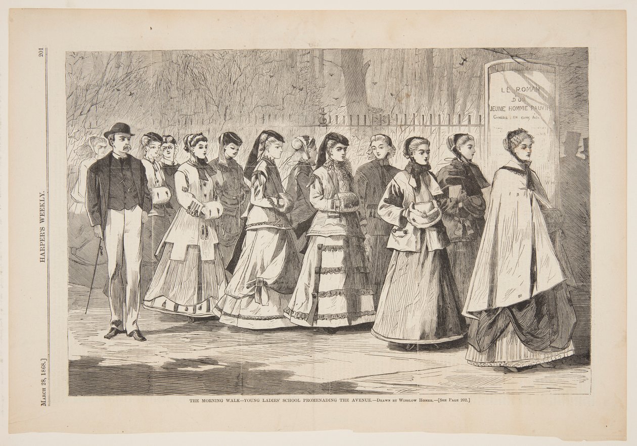 La promenade matinale – École de jeunes filles se promenant dans l
