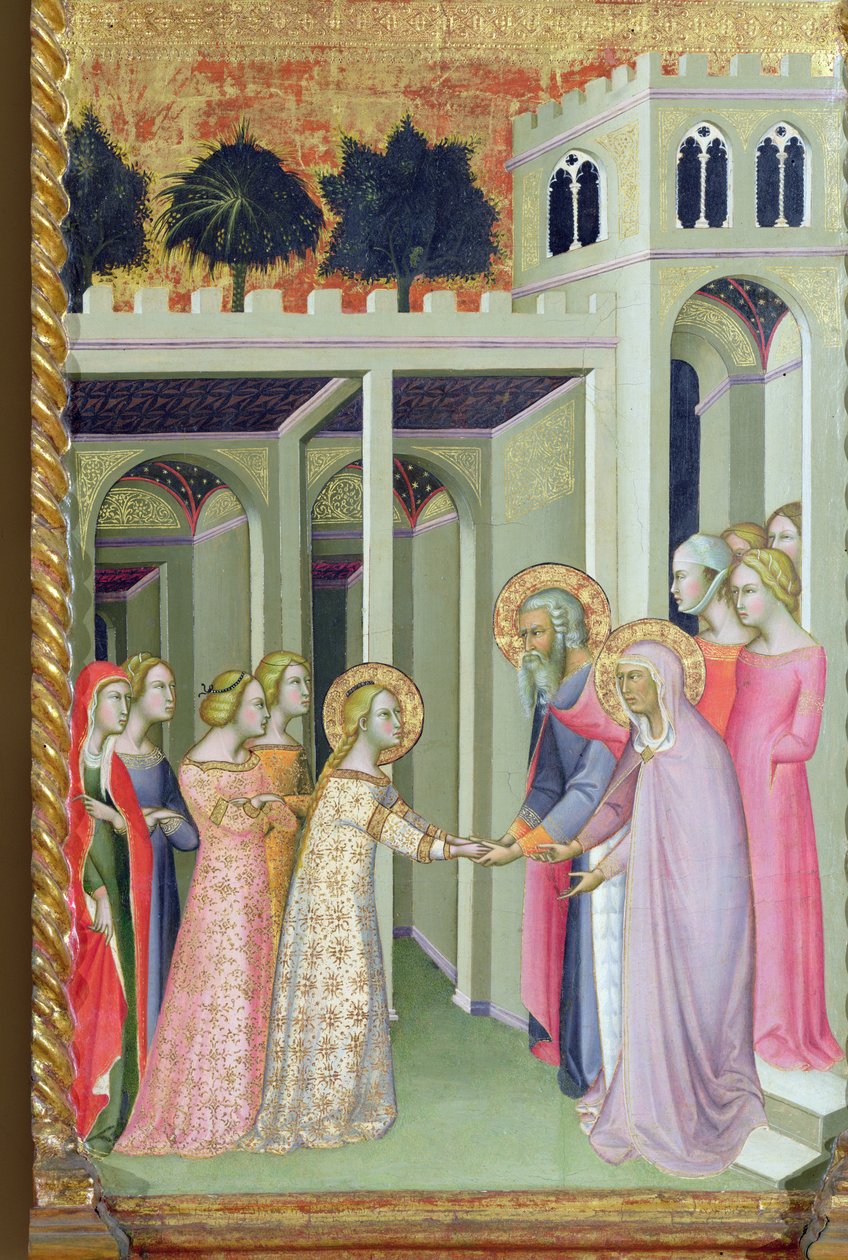 Triptyque du Couronnement de la Vierge, panneau droit représentant la Vierge retournant chez elle - also Manfredi de Battilori Bartolo di Fredi