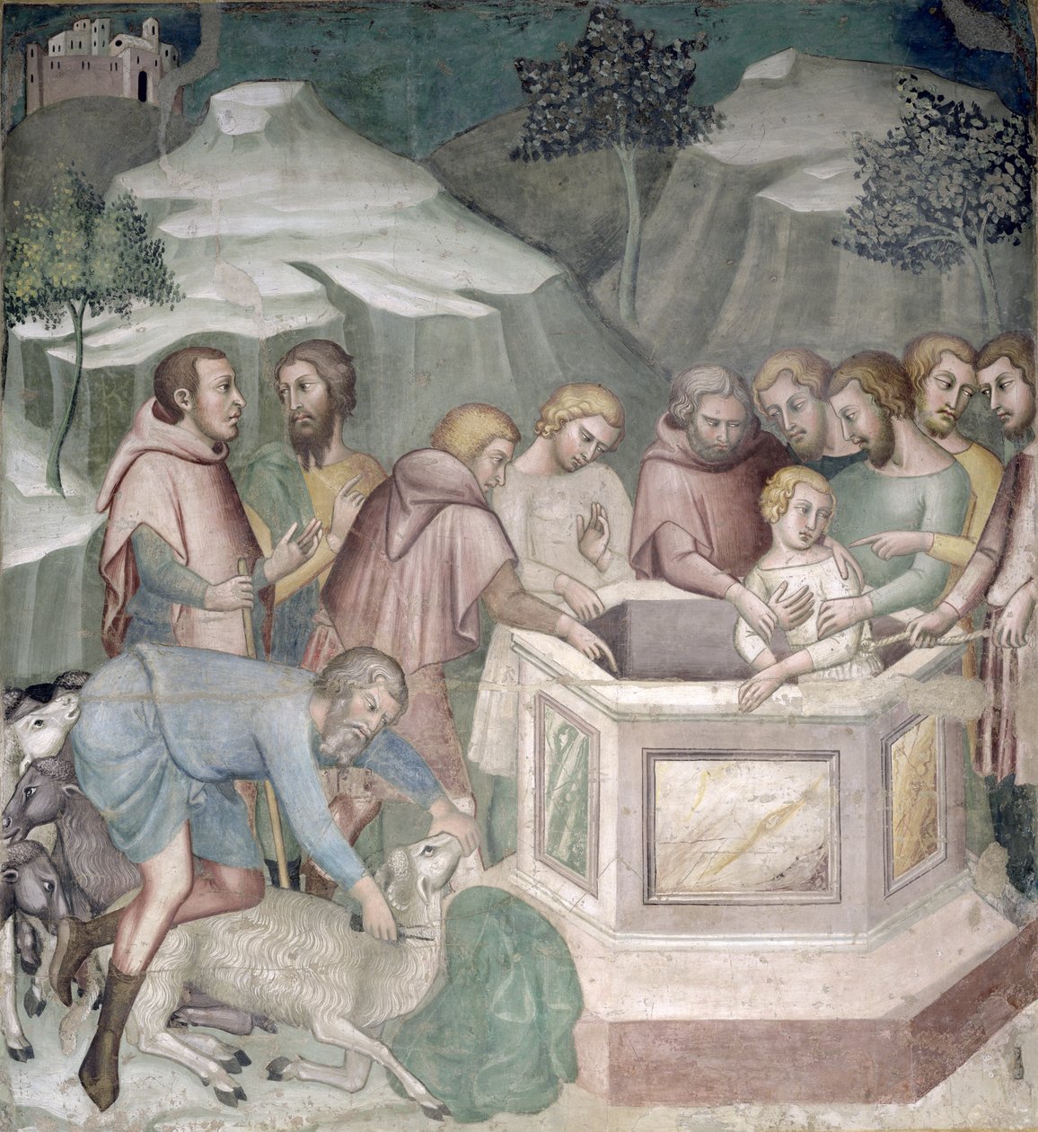 Joseph jeté dans un puits par ses frères - also Manfredi de Battilori Bartolo di Fredi