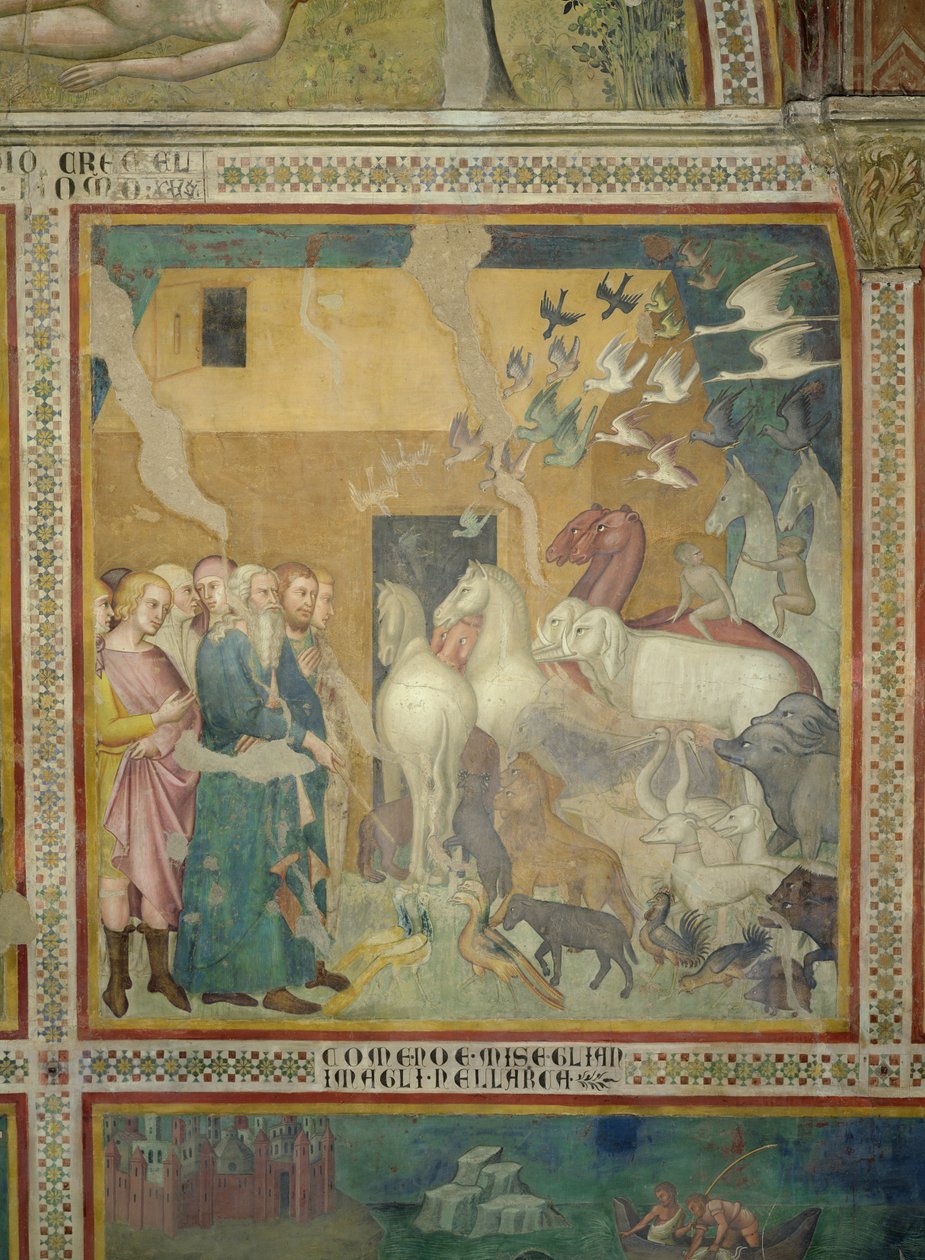 Noé conduisant les animaux dans l