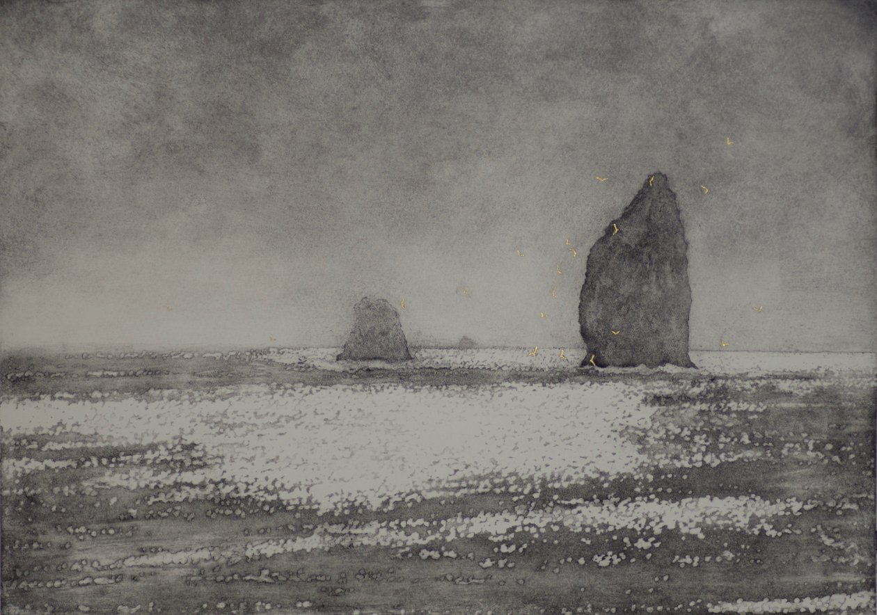 Trinité, 2017, aquatinte et coloration à la main sur papier - angus hampel