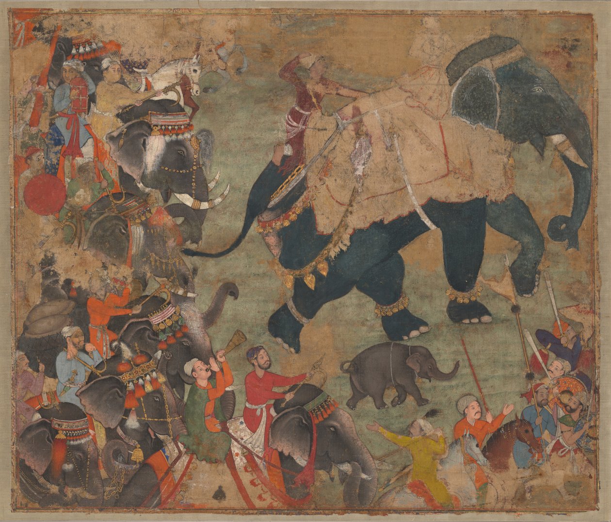 Un prince chevauchant un éléphant en procession - anonymous 