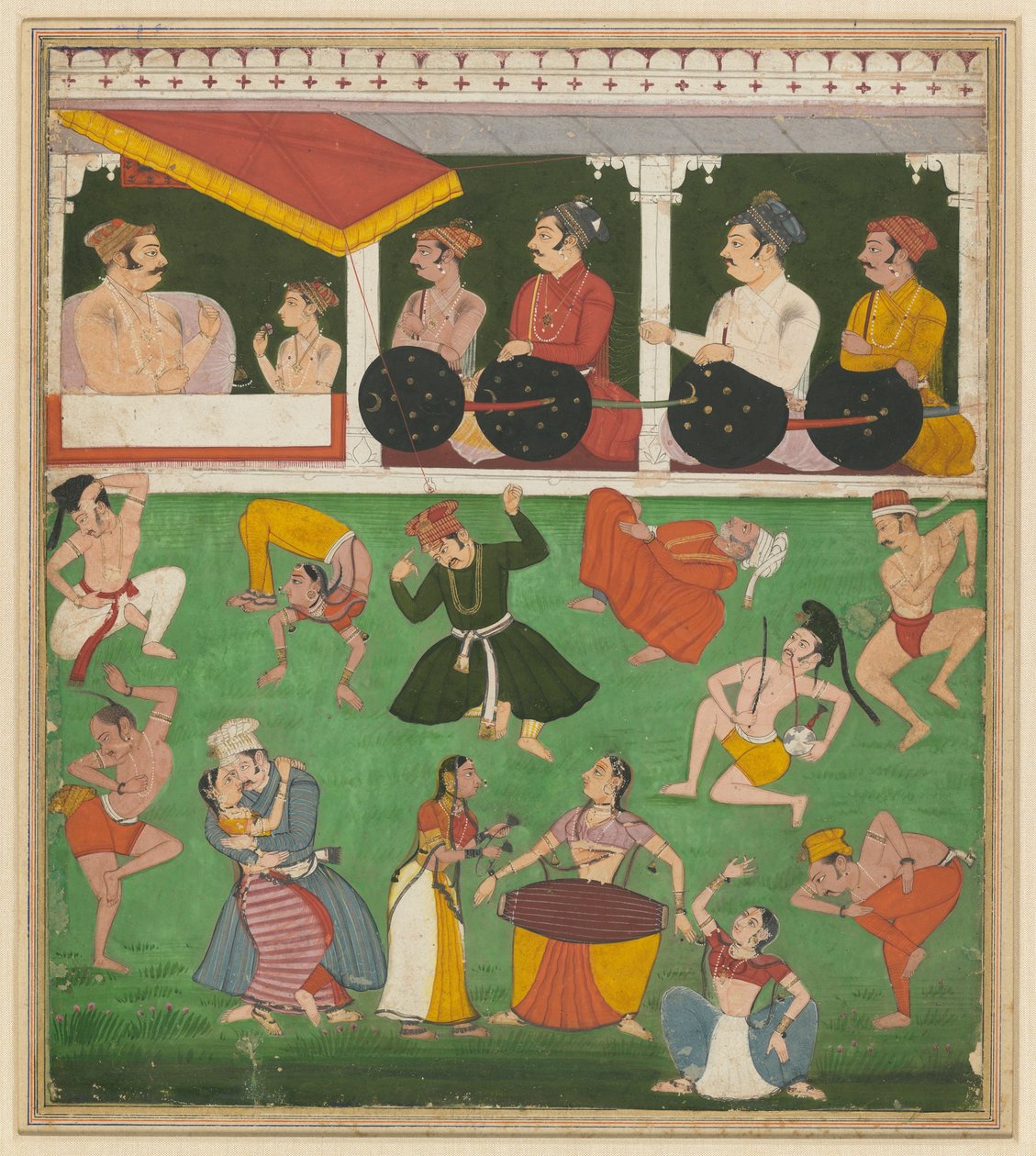Amar Singh II (en prince) et son père assistent à un spectacle - anonymous 
