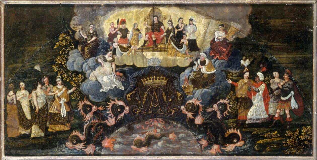 French: Allégorie au mariage du dauphin avec Marie-Anne de Bavière, le 7 mars 1680 - anonymous 