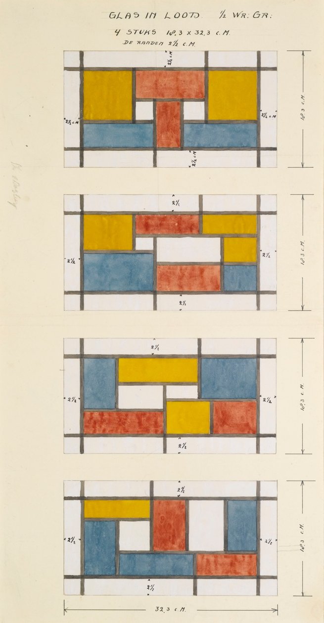 Conception pour quatre vitraux - Theo van Doesburg