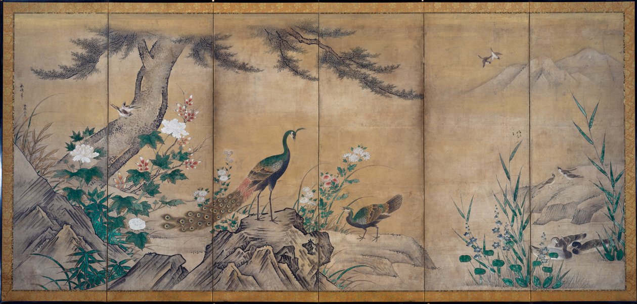 Oiseaux et fleurs - attributed to Kano Mitsunobu