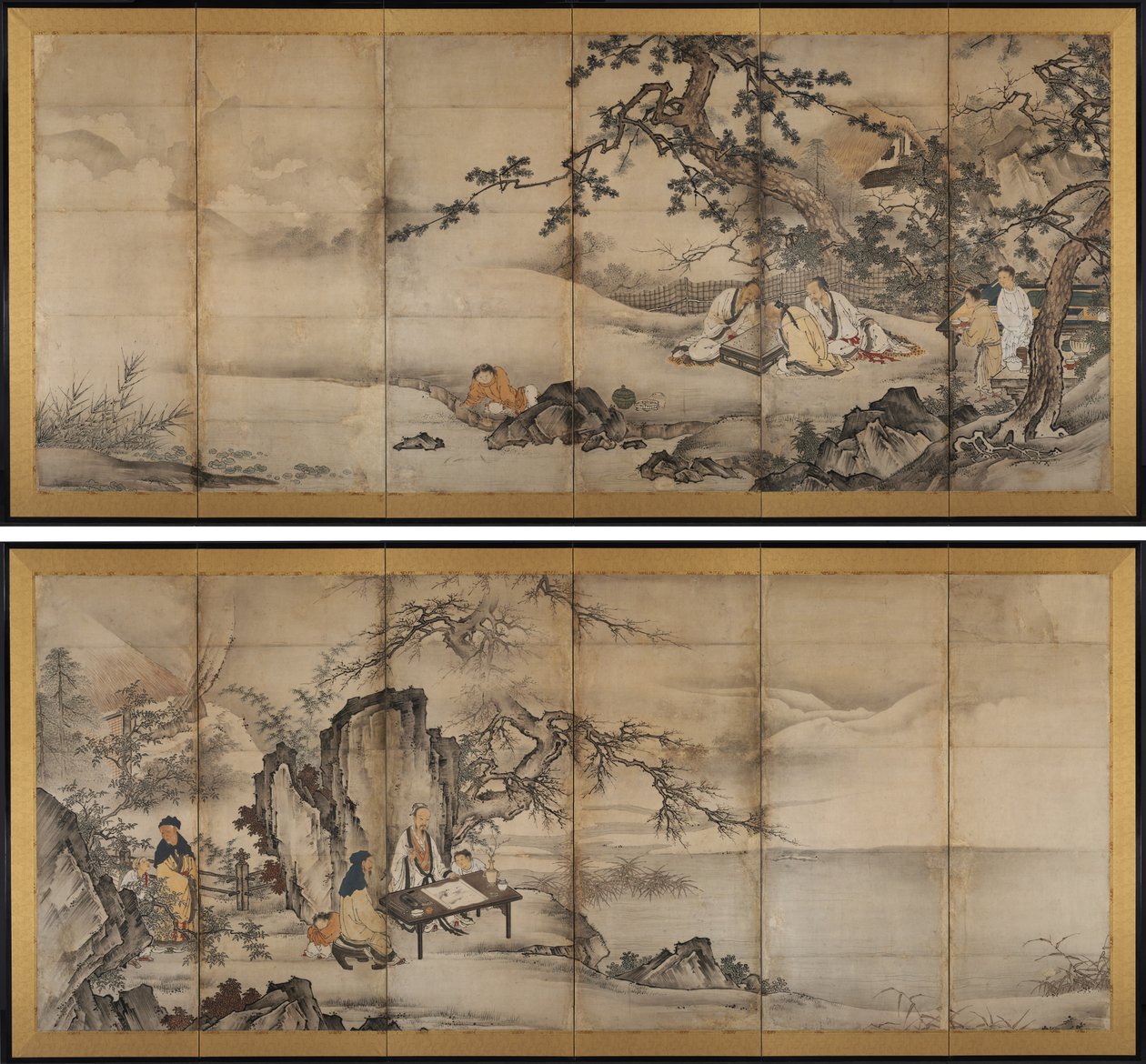 Les quatre accomplissements - attributed to Kano Shōei