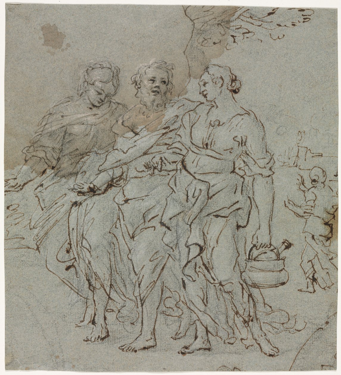 Lot et ses filles (recto) - circle of Pietro da Cortona