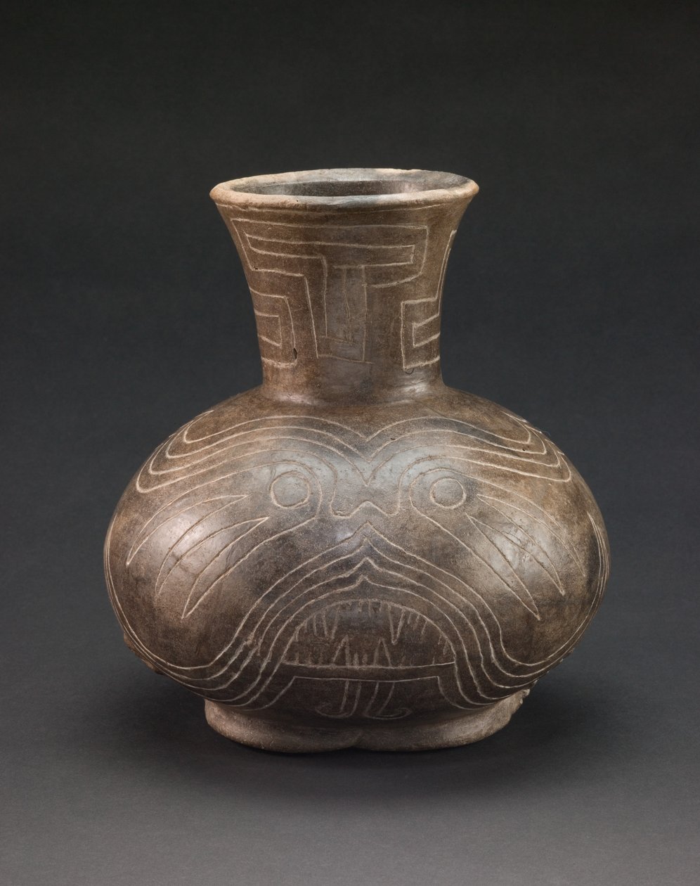 Vase à motifs incisés, vers 1400-1600 (céramique) - culture Mississippian