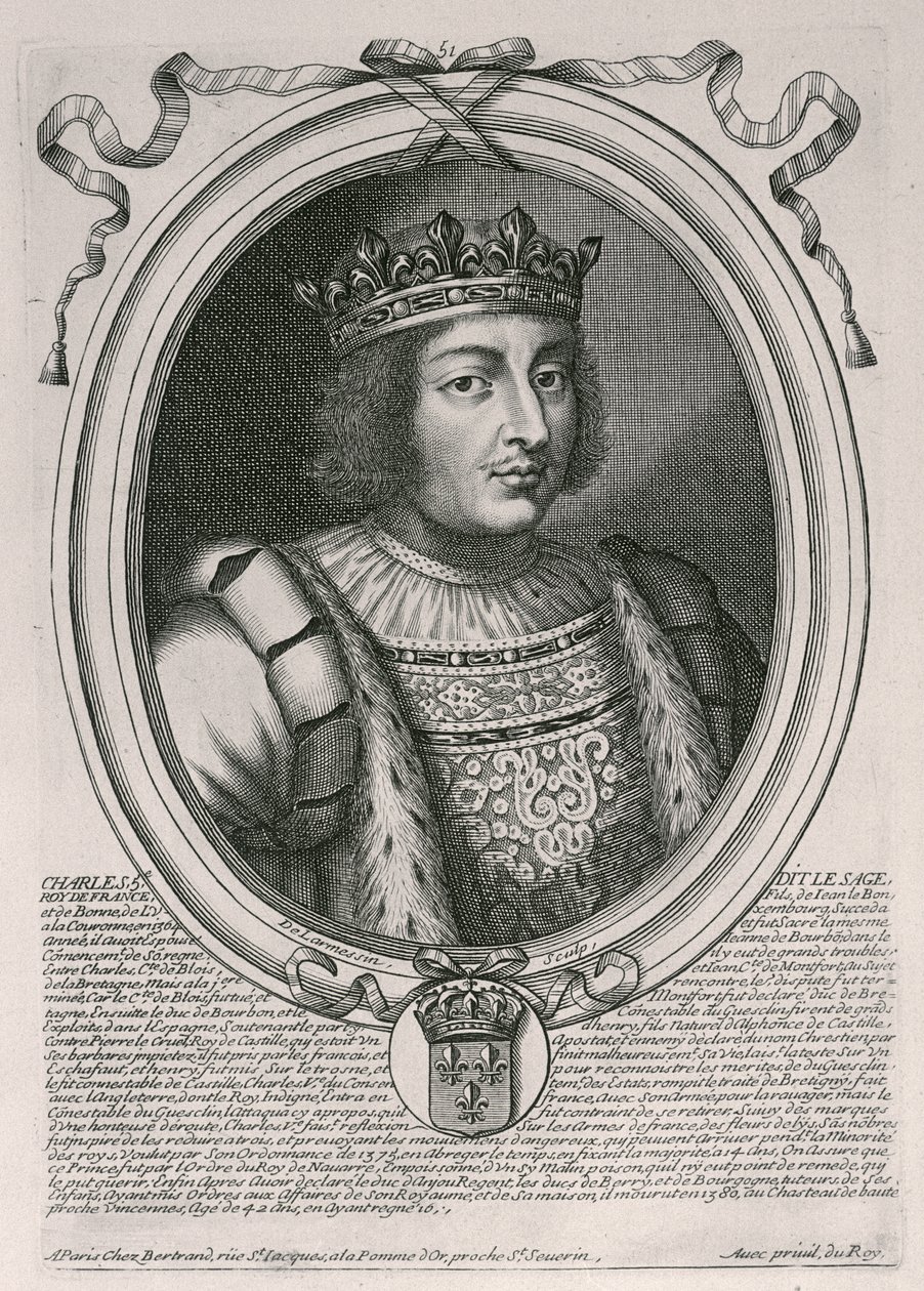 Charles V le Sage (1338-80) roi de France, de 