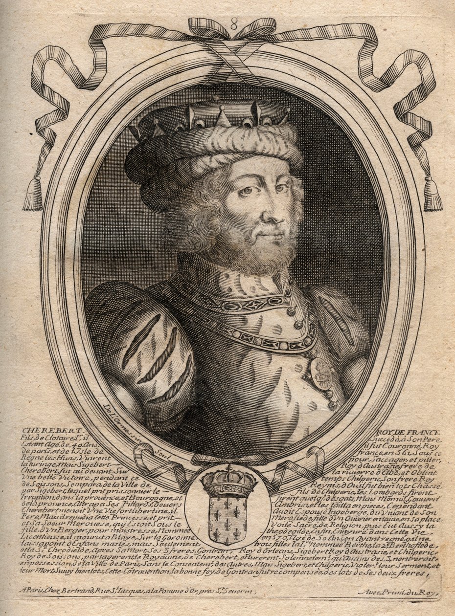 Portrait de Caribert, roi des Francs (561-567) - de Larmessin