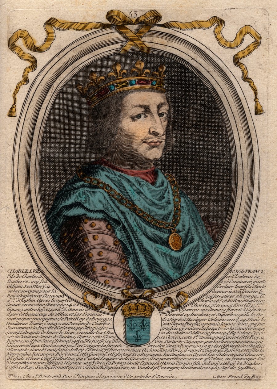 Portrait de Charles VII (1403-1461) Roi de France - de Larmessin