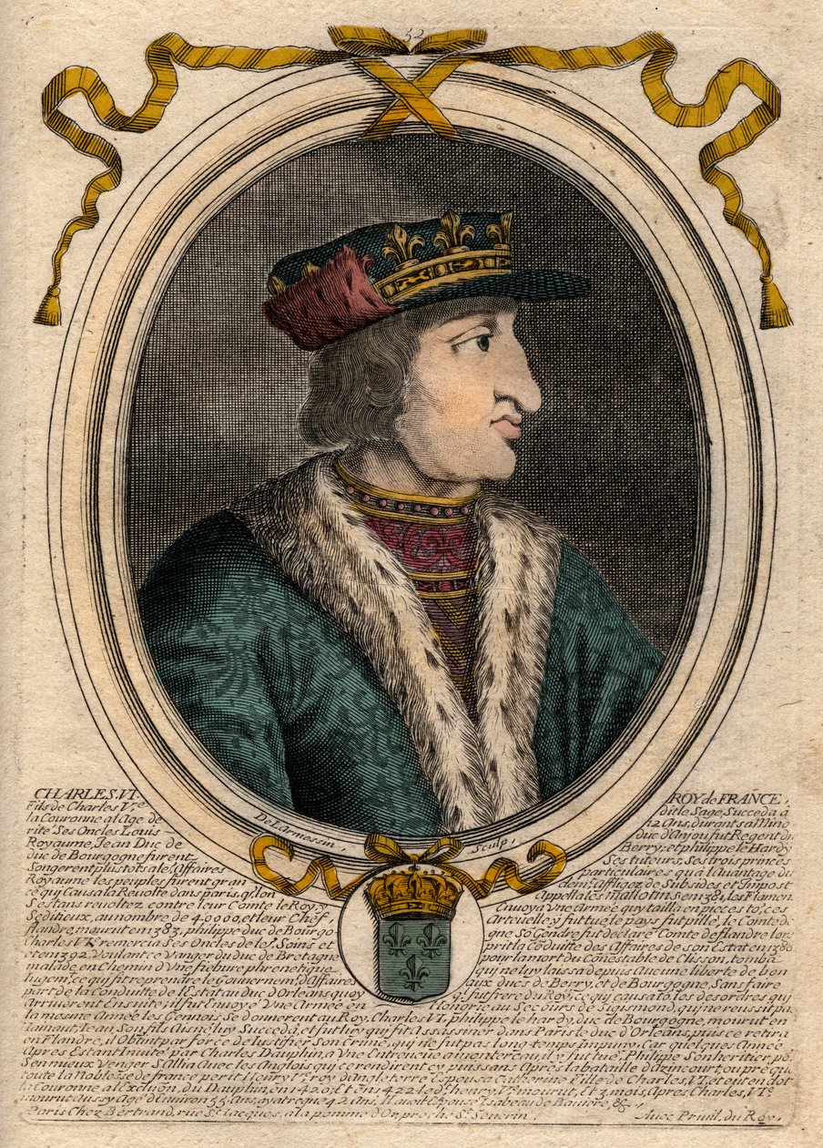 Portrait de Charles VI (1368-1422), Roi de France - de Larmessin