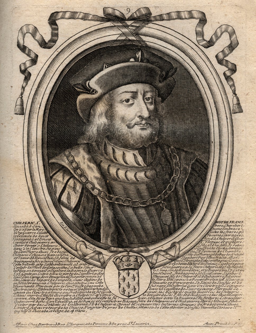 Portrait de Chilpéric I (539-584), roi de Neustrie - de Larmessin
