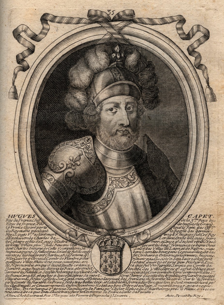 Portrait de Hugues I Capet (v. 941-996), roi de France - de Larmessin