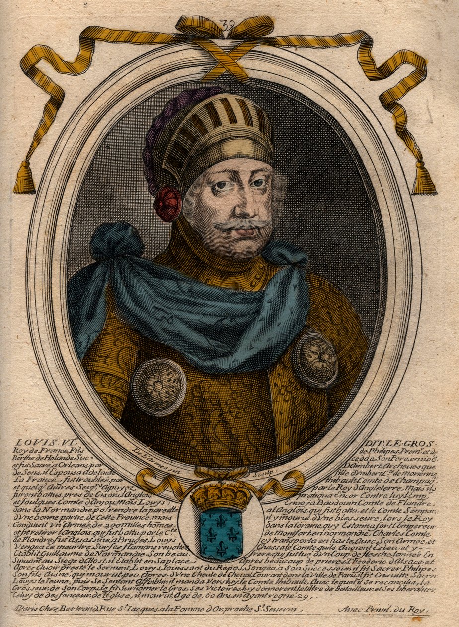 Portrait de Louis VI, dit Le Gros - gravure de 