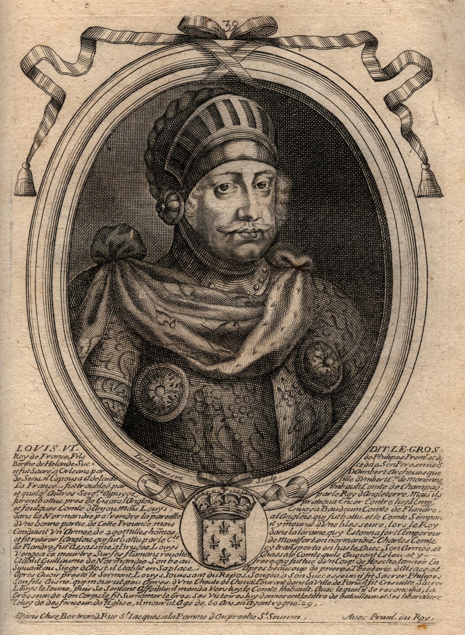 Portrait de Louis VI, dit Le Gros - Gravure de 
