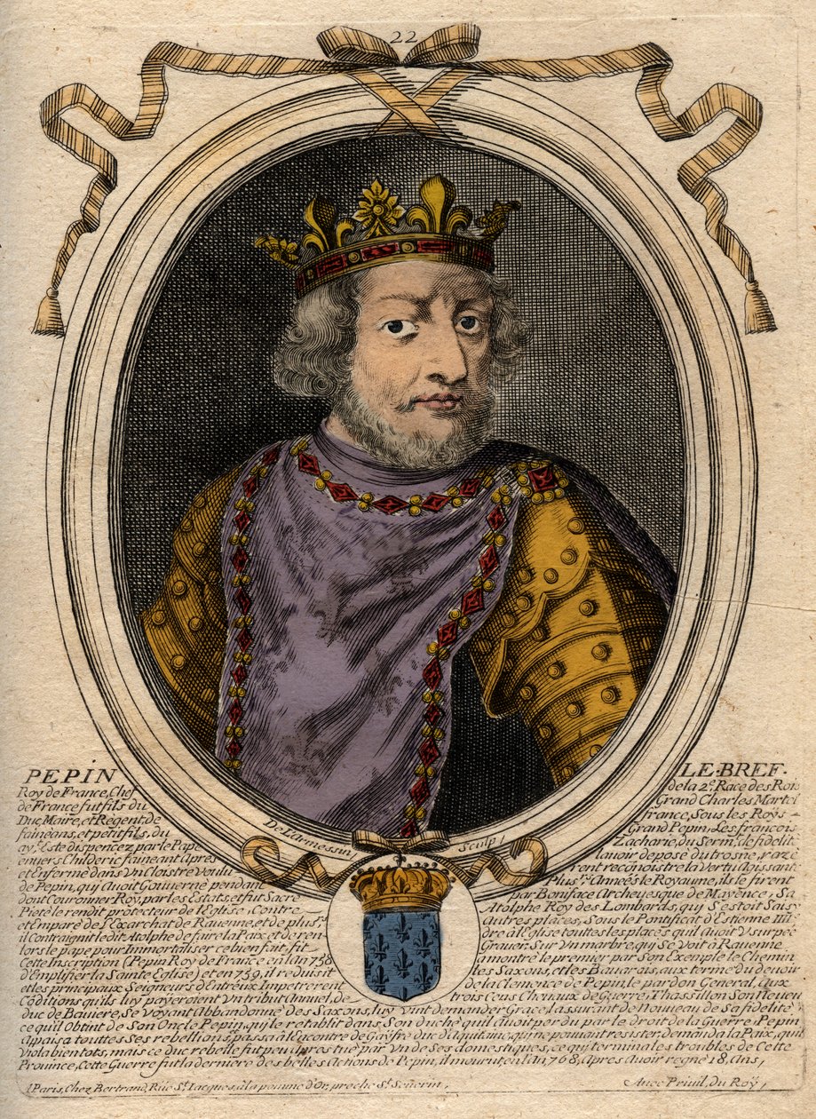 Portrait de Pépin III dit Pépin le Bref (714-768) roi de France - de Larmessin
