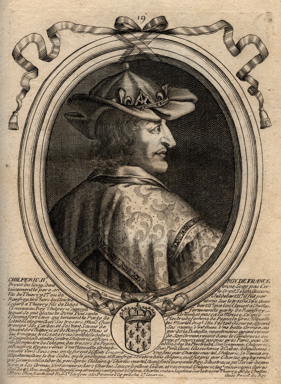 Portrait de Chilpéric II (c. 670 721), roi de Neustrie Chilpéric II