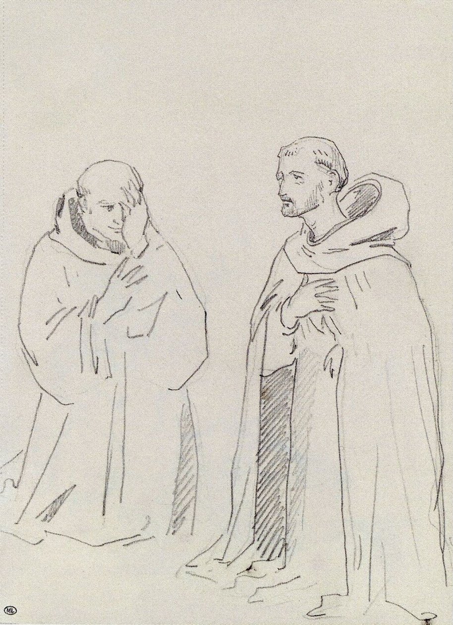 Deux religieux agenouillés - Édouard Manet