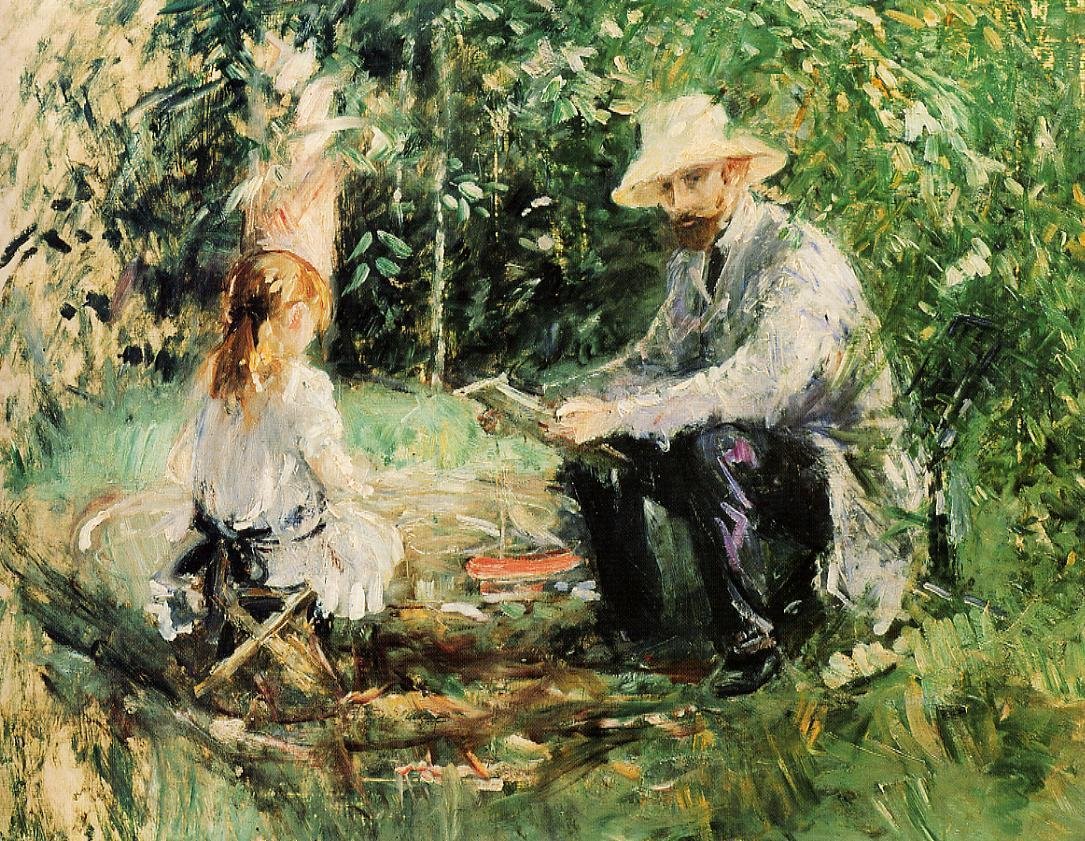 Eugène Manet et sa fille au jardin - Édouard Manet