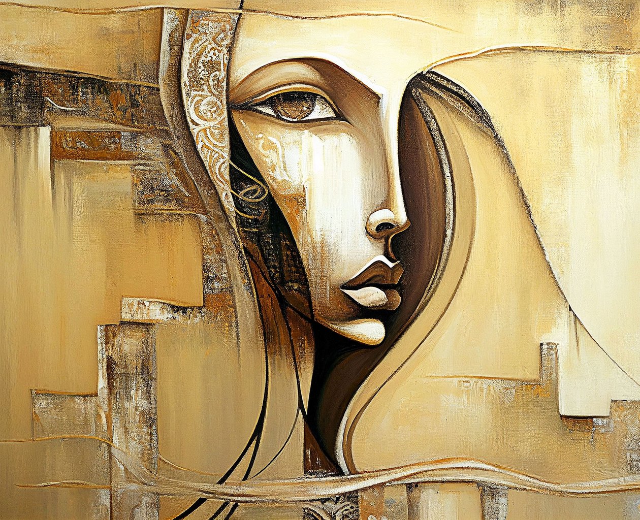 Visage féminin abstrait - F. Abderrahim