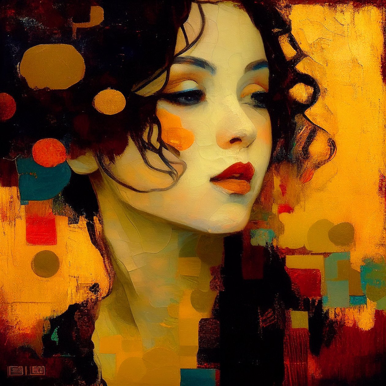 Portrait féminin abstrait, belle femme attirante - F. Abderrahim