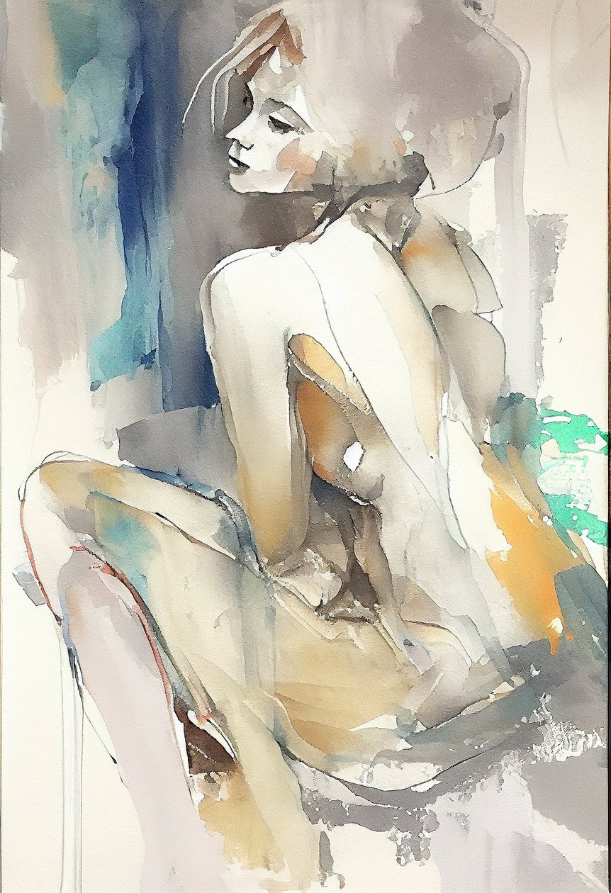 Belle femme assise - F. Abderrahim