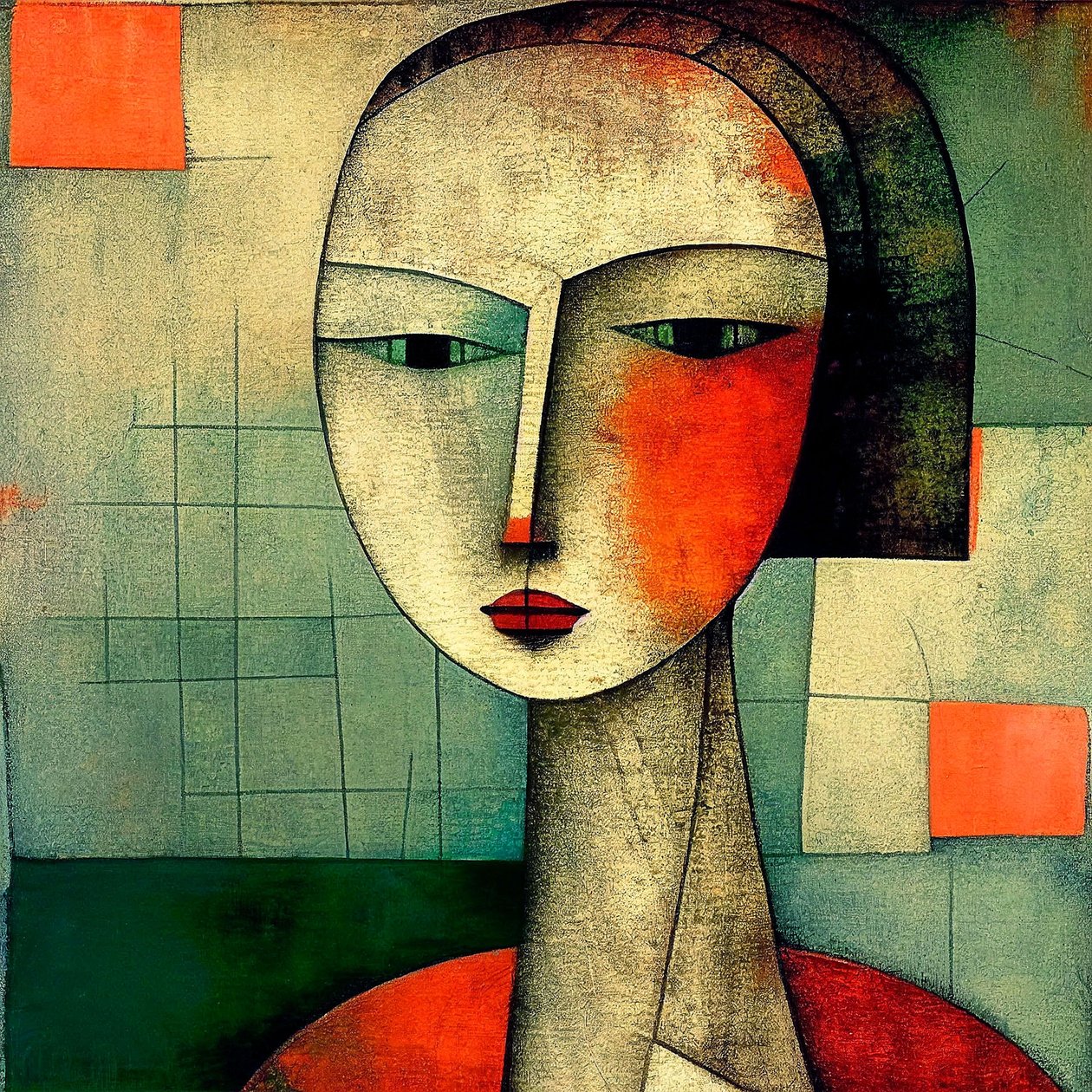 Yeux de mystère : Portrait surréaliste figuratif abstrait - F. Abderrahim