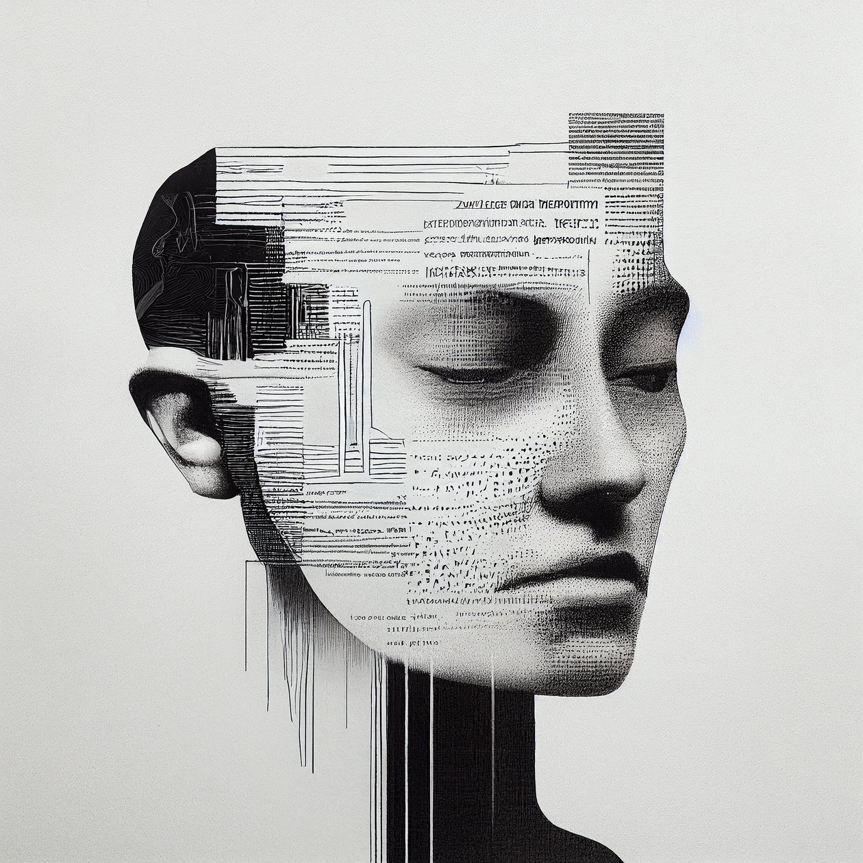 Peinture minimaliste de visage d