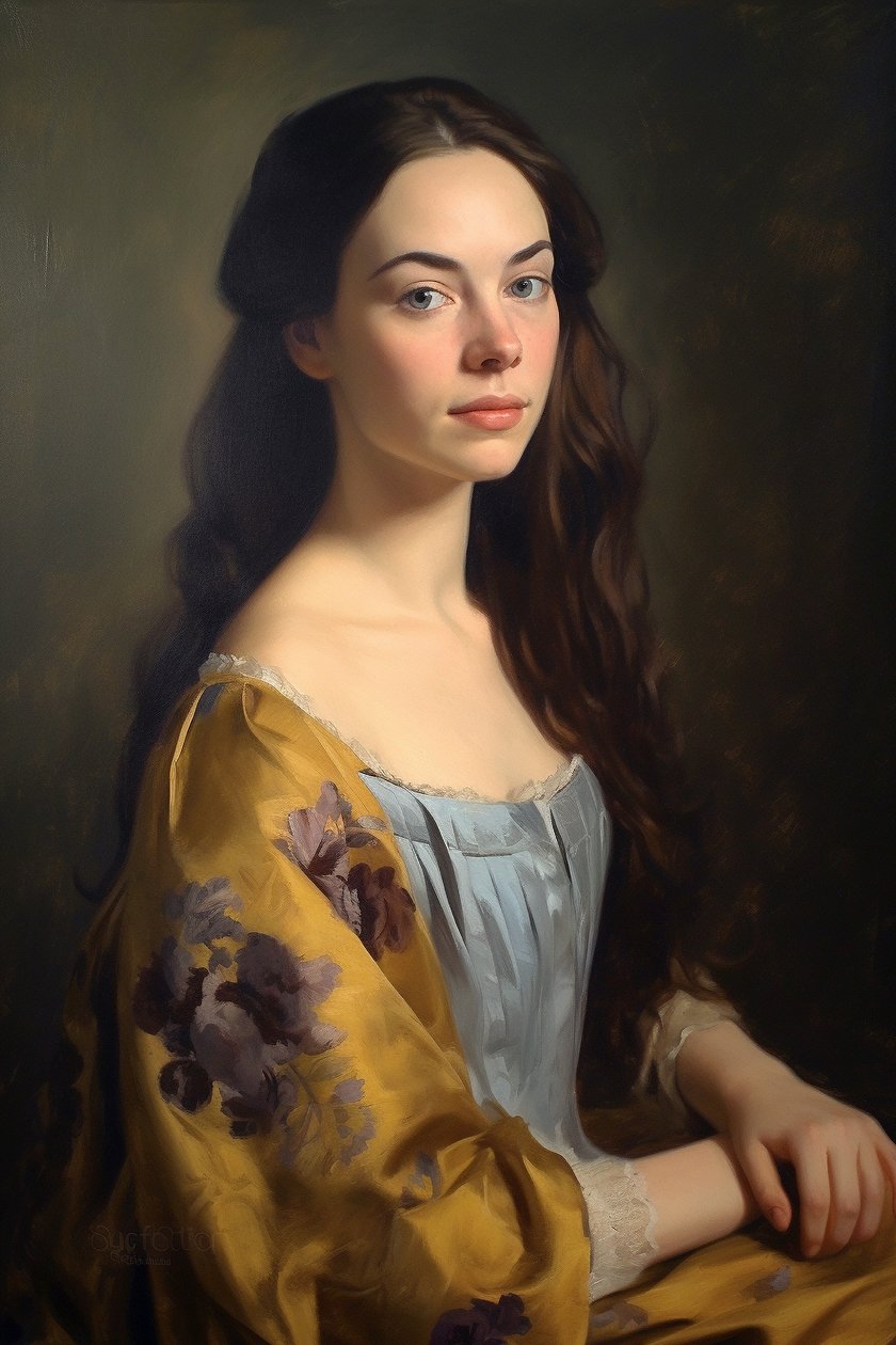 Portrait de belle supermodèle féminine du 18ème siècle | Impressions sur toile, Art mural | Impressions sur toile - F. Abderrahim