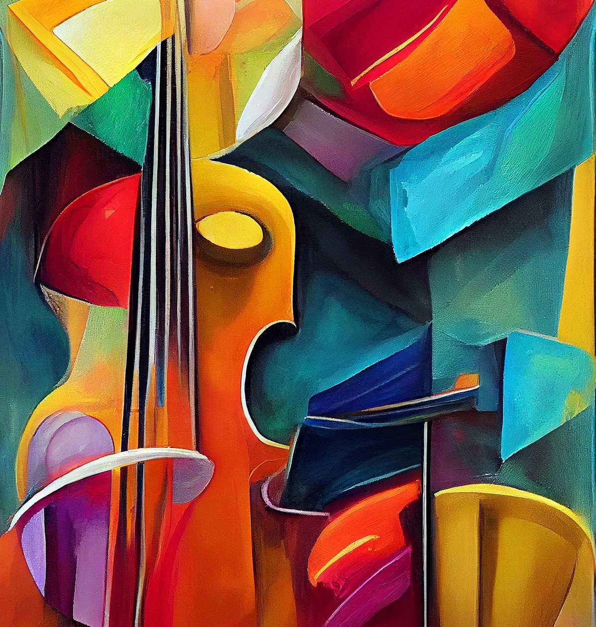 Peinture symphonique de violon, Art numérique imprimable - F. Abderrahim