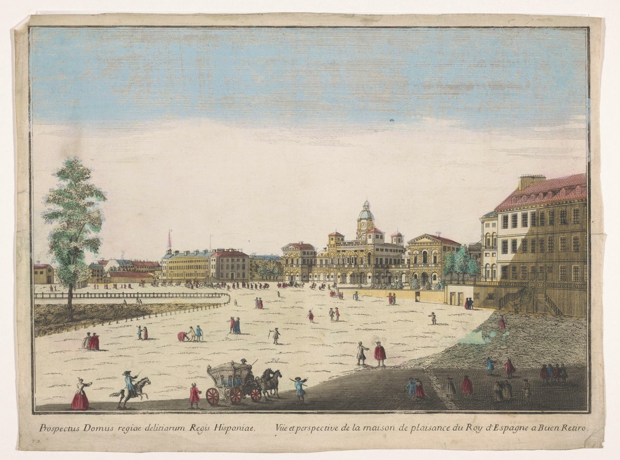 Vue sur le Palacio del Buen Retiro à Madrid, Vue et perspective de la maison de plaisance du roi d