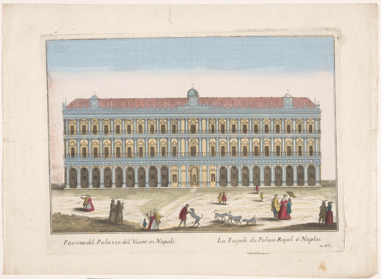 Vue du Palazzo Reale à Naples - familie Remondini (attributed to)