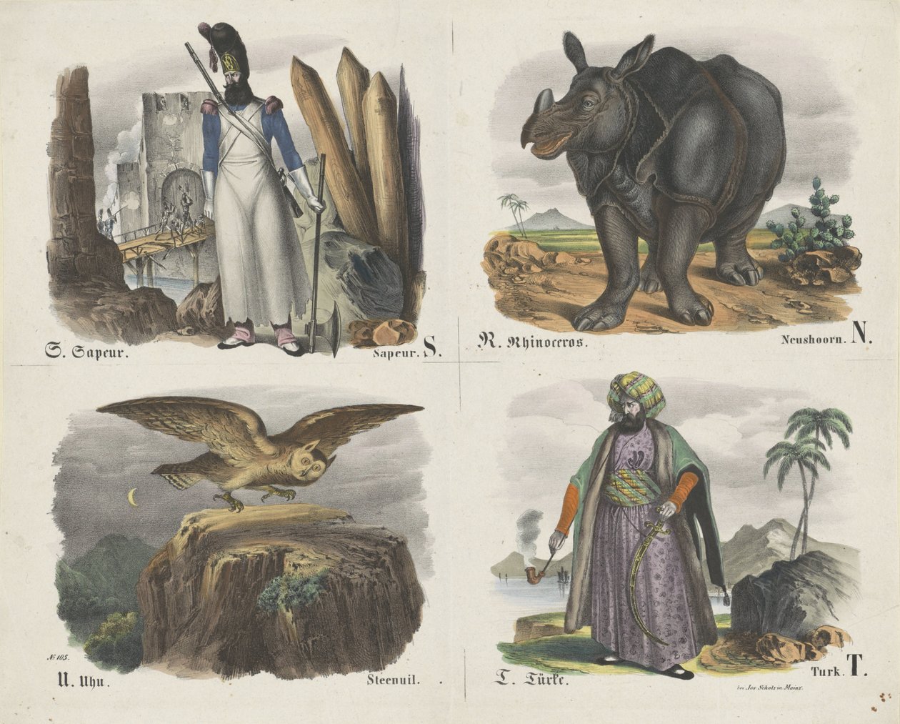 Lettres S, R, U et T, Bilder A B C / Buch. / Prenten A B / Boek (titre de la série sur l