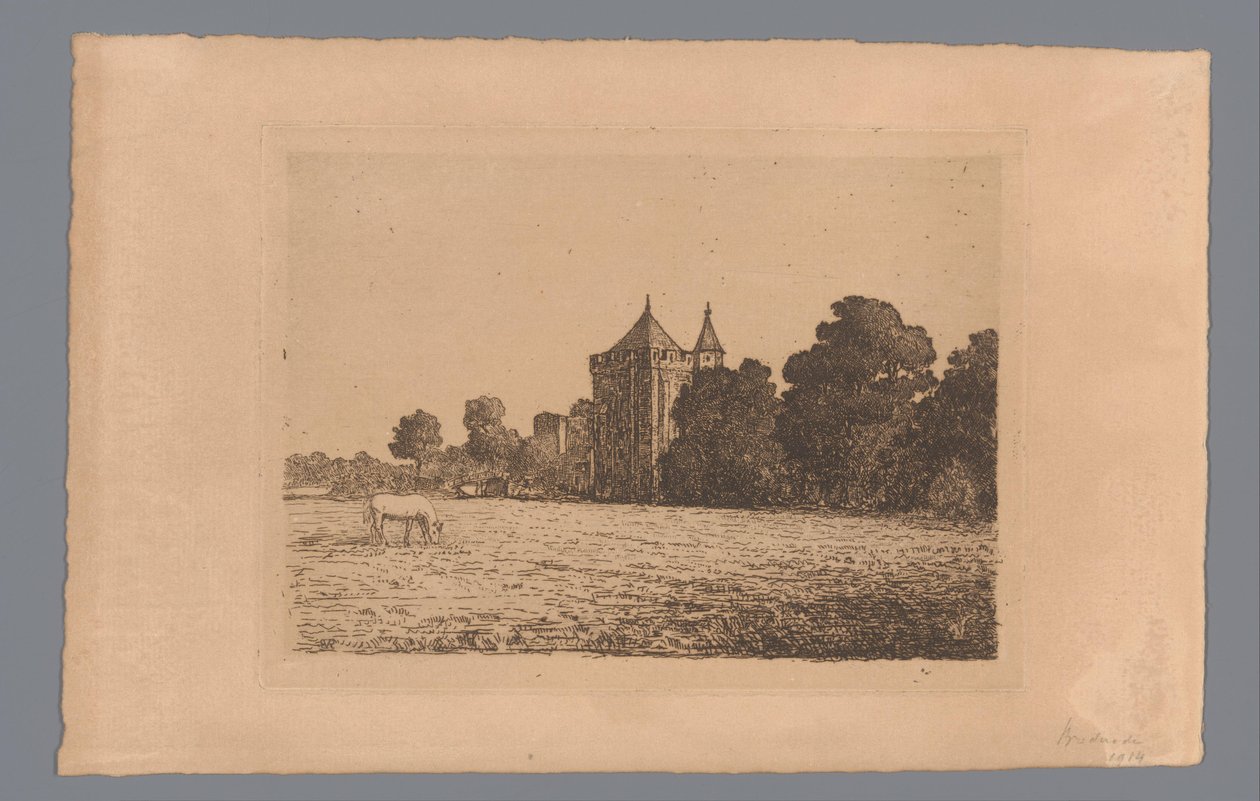 Vue du château Brederode depuis un pré - jonkheer Barthold Willem Floris van Riemsdijk