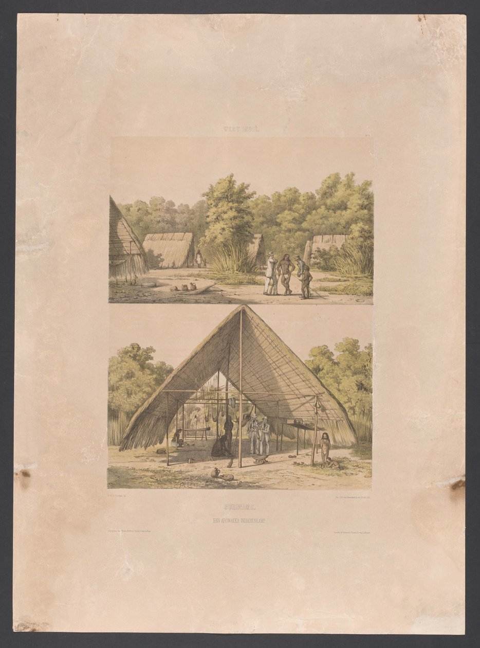 Campement Arawak au Suriname - jonkheer Jacob Eduard van Heemskerck