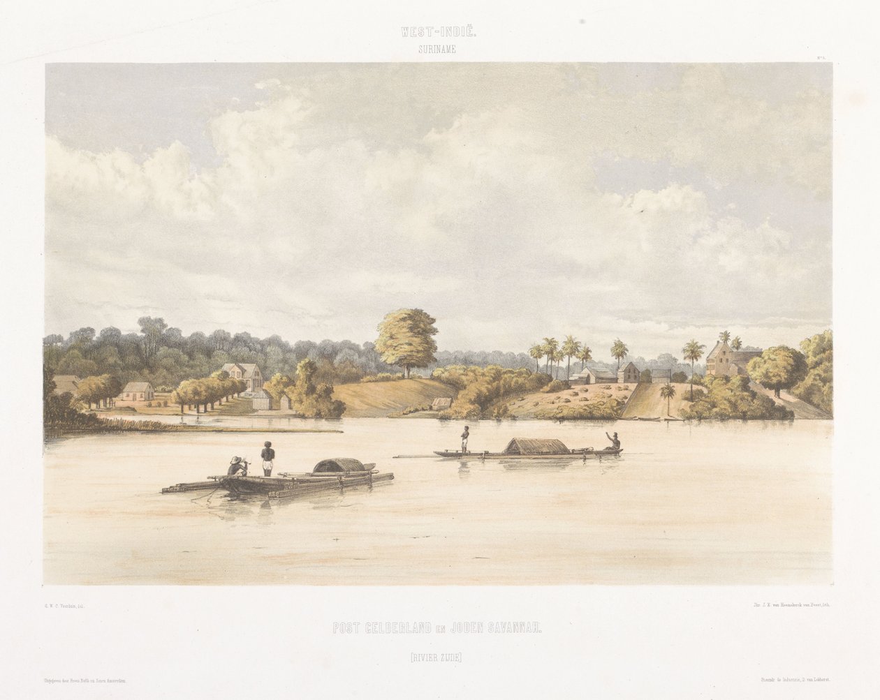 Vue de Post Gelderland et Joden Savannah (Vues des Indes occidentales néerlandaises) - jonkheer Jacob Eduard van Heemskerck