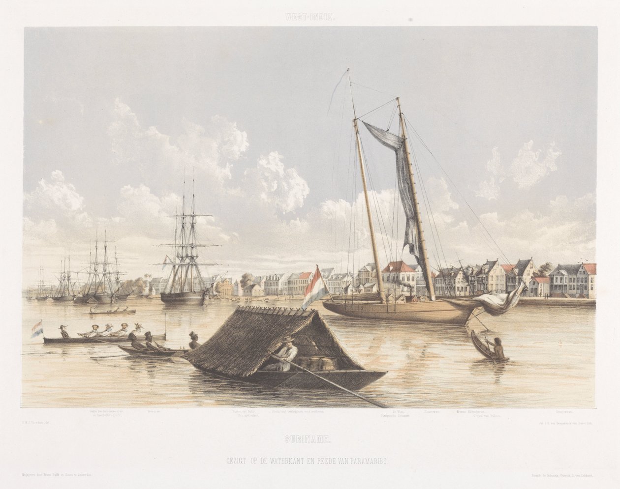 Vue du quai et de la rade de Paramaribo - jonkheer Jacob Eduard van Heemskerck
