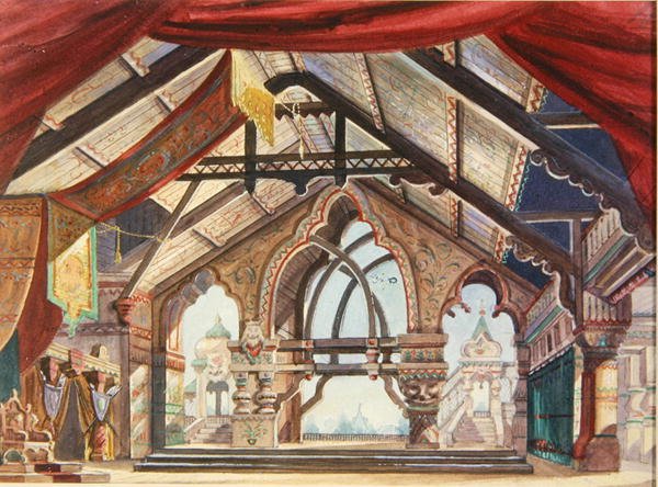 Décor de scène pour La Demoiselle des Neiges de Rimsky-Korsakov - karl Fyodorovich Valz