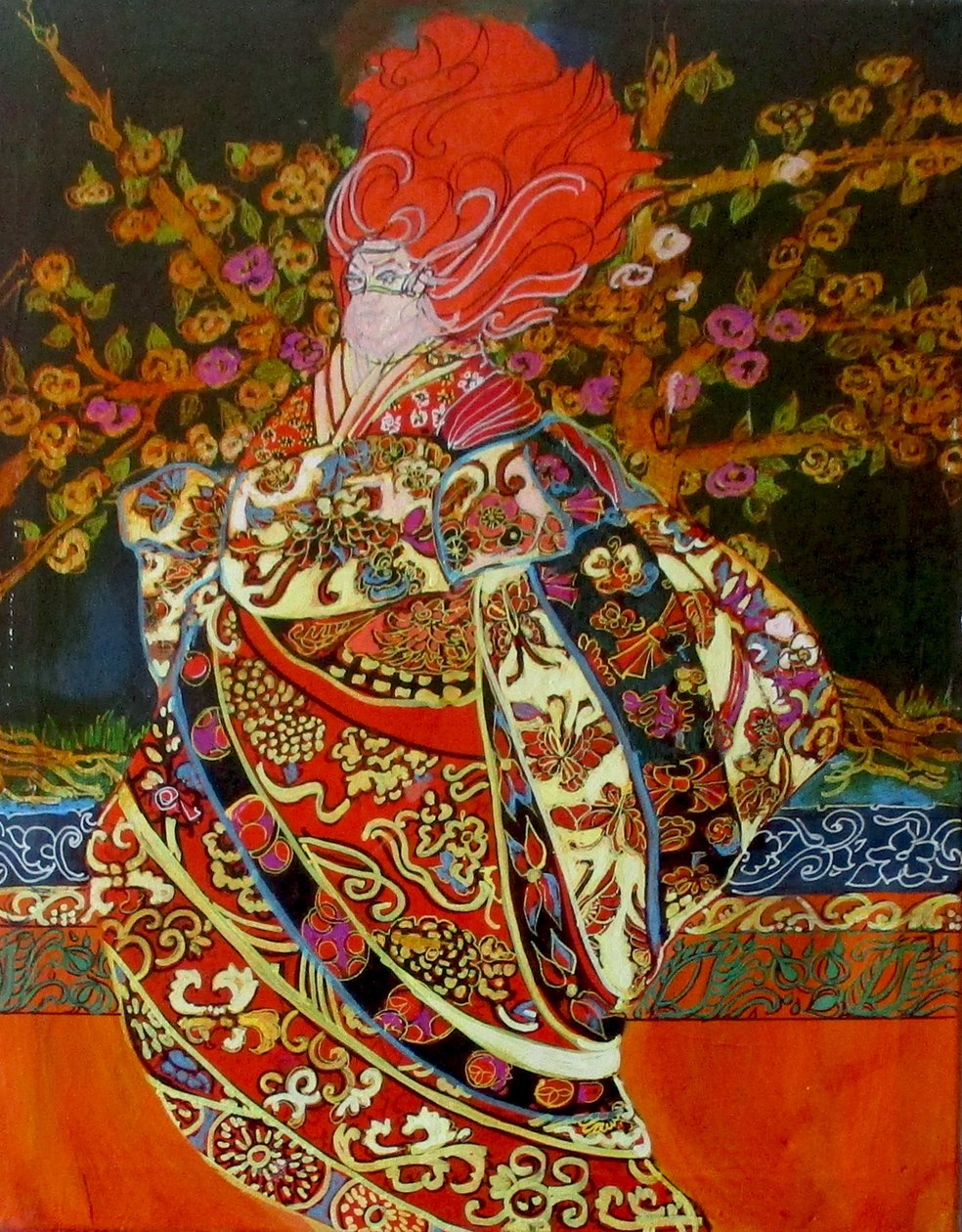Femme magique, 2015 (mixte, acrylique, encre, huile) - linda arthurs