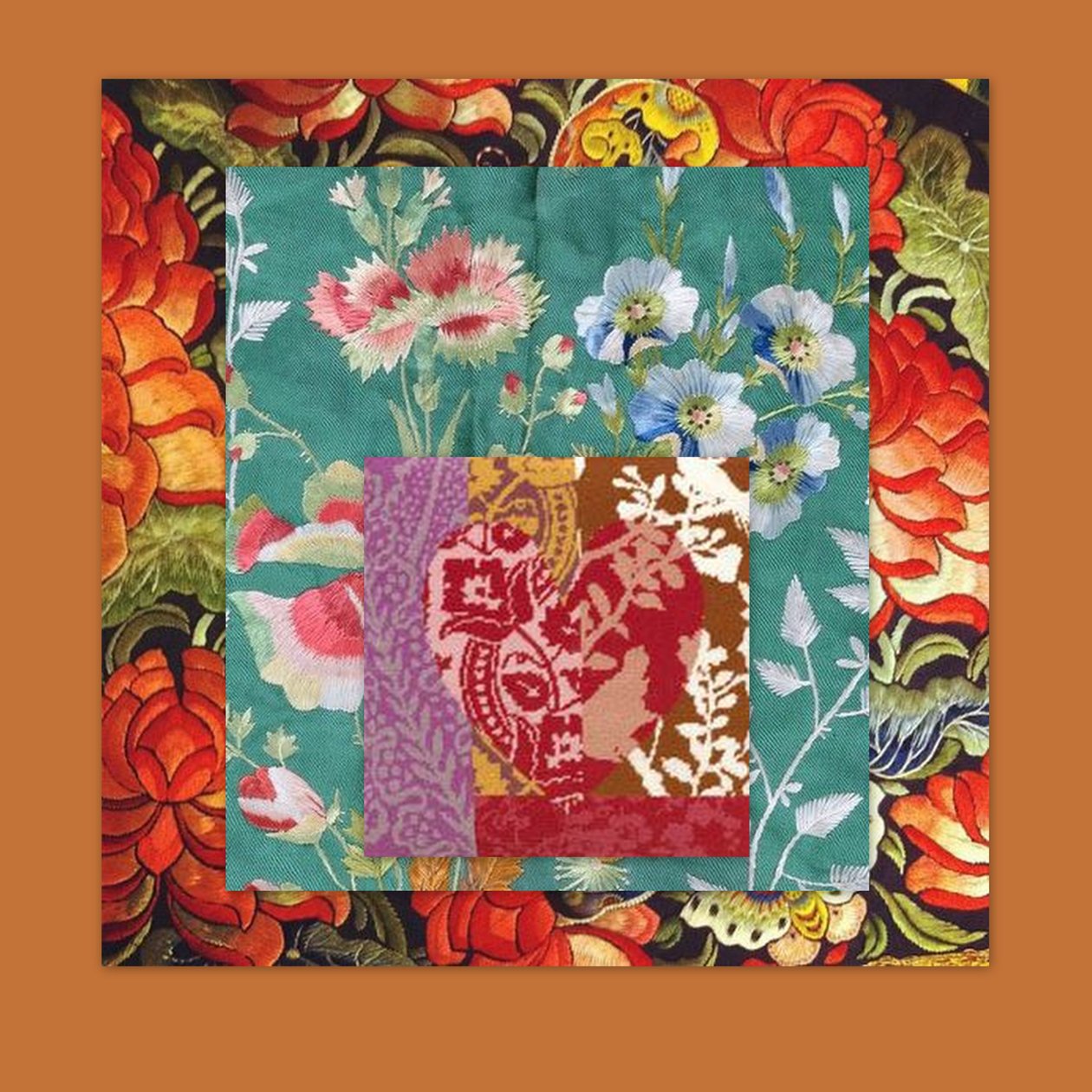 PRETTY FLORAL COLLAGE, 2018 (techniques mixtes) - linda arthurs
