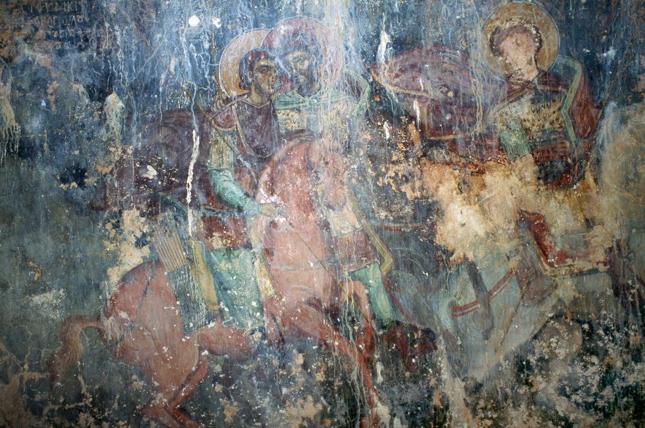 Saints à cheval, fresque dans l