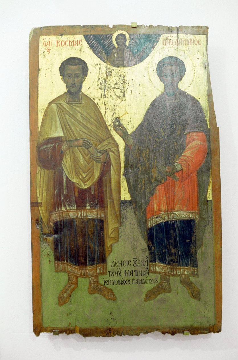 Saints, peinture sur bois au monastère d
