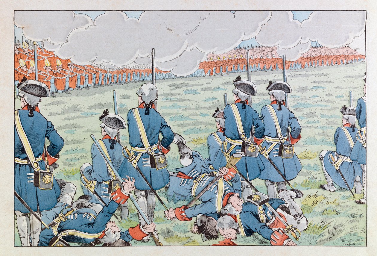 Illustration du livre « Les épées de France » : La bataille de Fontenoy le 11 mai 1745 - pseudonym for Onfray de Breville Jacques Job