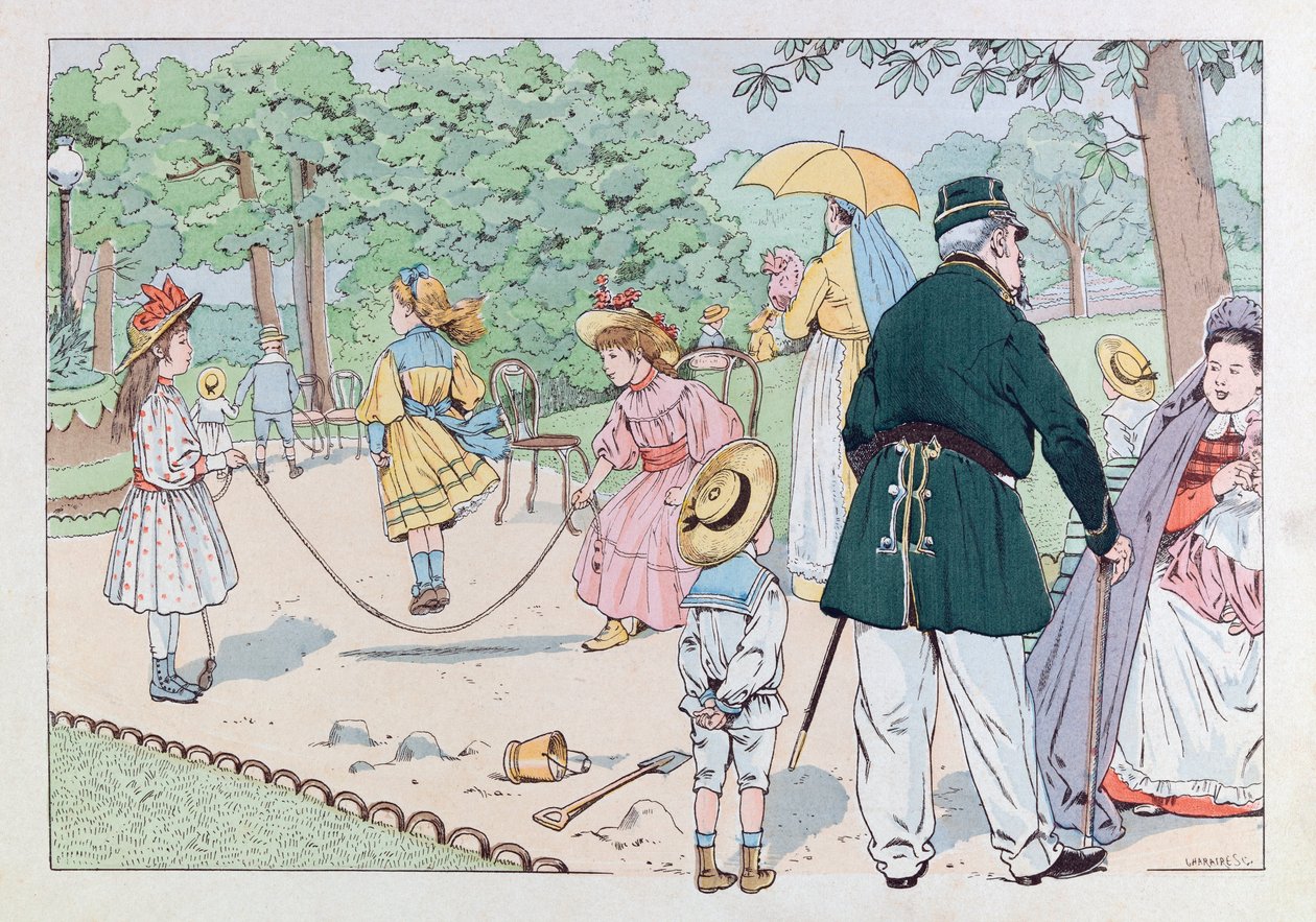Jacques Marie Gaston Onfray de Bréville dit JOB (1858 - 1931); Illustration du livre « Les épées de France » : Le gardien de la place au XIXe siècle - pseudonym for Onfray de Breville Jacques Job