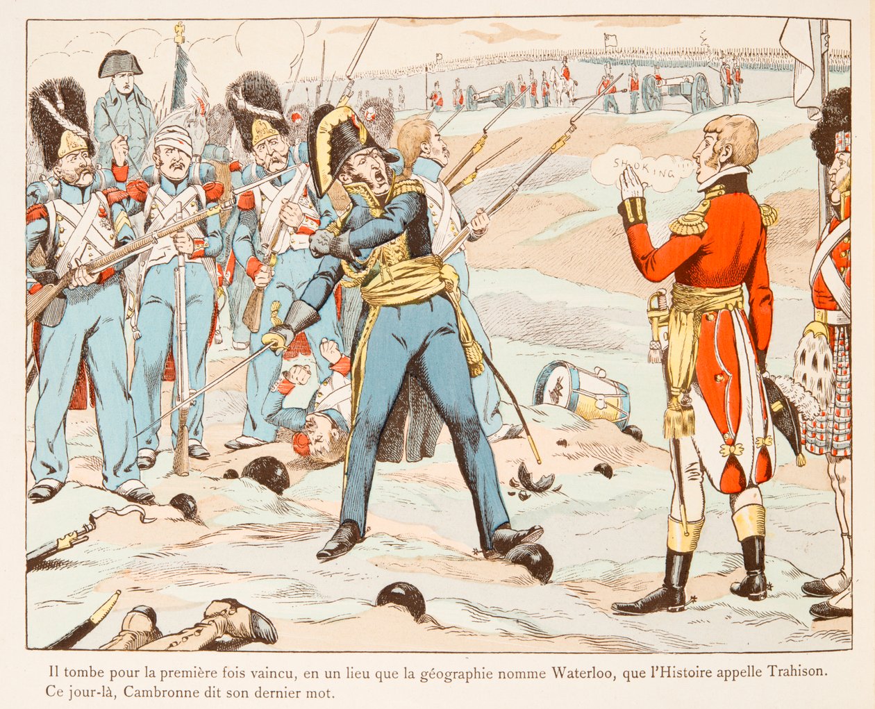 A Waterloo Cambronne contre les Anglais lui demandant de partir en 1815 - pseudonym for Onfray de Breville Jacques Job