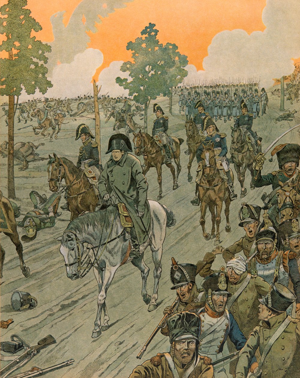 Jacques Marie Gaston Onfroy de Bréville dit JOB (1858-1931) - Histoire de la Belgique : Waterloo le soir de la bataille (18 juin) - pseudonym for Onfray de Breville Jacques Job